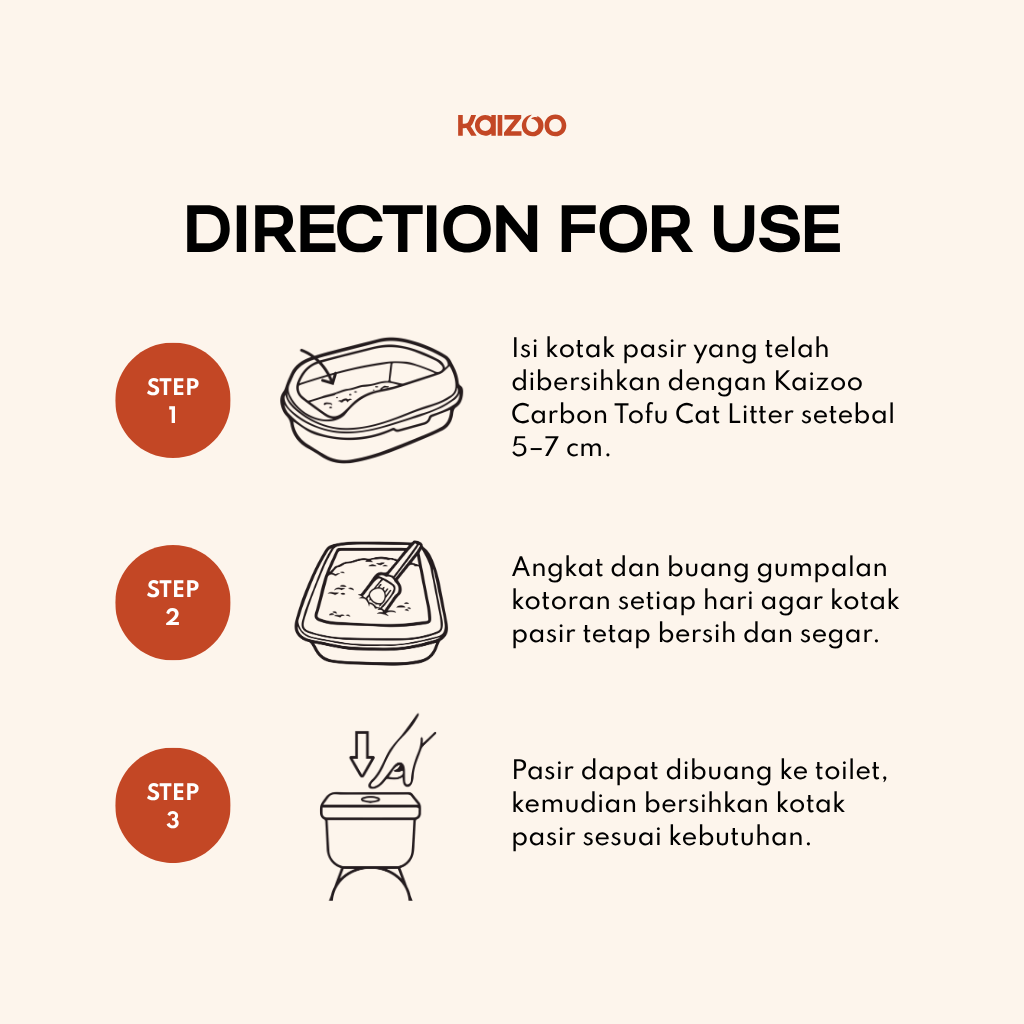 Kaizoo 3in1 Carbon Tofu Cat Litter 7L